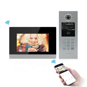 6 Appartement Poe Handsfree Ip Sip Wifi Audio Indoor Intercom Tuya Ip65 Touchscreen Video Deurtelefoon Deurbel Systeem Met toetsenbord