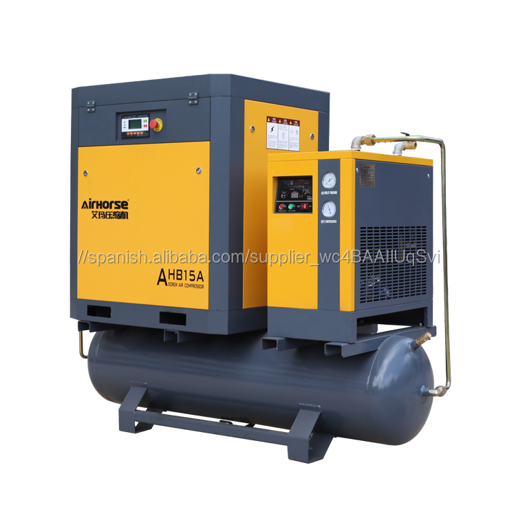 Compresor de tornillo de integración inteligente 11kw,15hp con tanque y secador