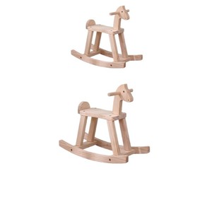 Caballo balancín de madera maciza para niños, material de pino, bordes redondeados seguros, juguete unisex para montar. - Product Image 5
