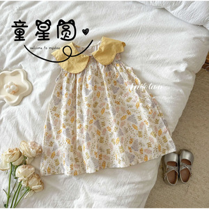 Child Star Circle Girls Floral Dress Sleeveless Breathable Summer Style Mori Girl Pastoral Design - Product Image 1