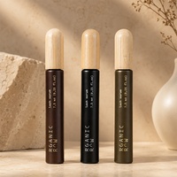 Botol Kaca Amber Frosted Kosong Berkualitas Tinggi 10ml YAN Packaging dengan Tutup Bambu Alami untuk Serum Bulu Mata, Maskara, dan Tabung Kosmetik