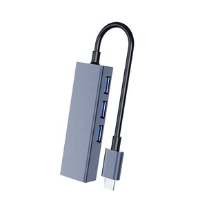 ฮับ YPE C 4 in 1 อลูมิเนียมอัลลอยด์ ด็อคกิ้งสเตชั่น พร้อมพอร์ต <span class=keywords><strong>USB</strong></span> 3.0 จำนวน 3 พอร์ต และพอร์ต Ethernet RJ45 ความเร็ว 10/100Mbps สำหรับแล็ปท็อป - Product Image 3