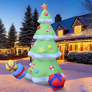 Albero di Natale Gonfiabile LED da 6 Piedi con Regalo, Decorazione Luminosa per Feste Natalizie, Giardino e Prato - Product Image 1