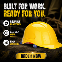 Casque de sécurité ABS pour la construction, conforme à la norme ANSI Z89.1, avec harnais textile à cliquet de 53-63 cm pour les travailleurs du bâtiment
