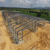 Bâtiment en structure métallique pour entrepôt, ossature en acier Q235 / Q355, économique