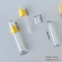 Fournisseur chinois de flacons de gloss à lèvres 5 ml en matériau AS, emballage vide multi-usages pour blush, highlighter et contour 3 en 1 avec tête de pressage