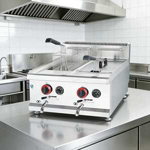 Freidora Industrial de Acero Inoxidable de Gran Capacidad, 14L+14L, a Gas <span class=keywords><strong>Natural</strong></span>, para <span class=keywords><strong>Pollo</strong></span> <span class=keywords><strong>Frito</strong></span> - Product Image 4