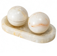 Brûleur d'encens double sphérique en onyx blanc naturel fait main élégant, décoration minimaliste Wabi Sabi, décoration de méditation musulmane, décoration d'intérieur
