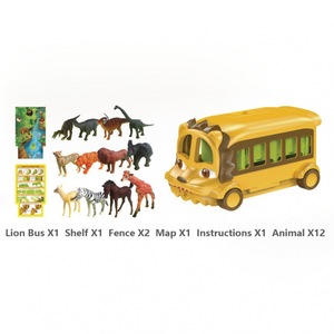 Autobús de Juguete de Plástico con 12 Animales Salvajes, León, con Certificado - Product Image 3