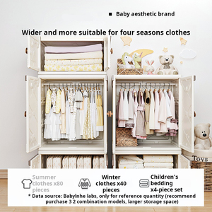Armoire de rangement modulaire empilable pour enfants, durable, écologique, design moderne, commode à tiroirs pour chambre d'enfant - Product Image 2