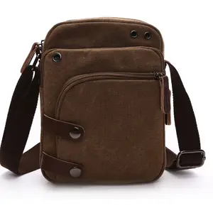 Toptan özelleştirilmiş tuval omuz sırt çantası seyahat sırt çantası tek kollu çanta çapraz vücut çanta