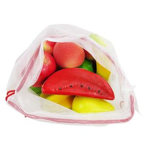 ถุงตาข่ายผลไม้แบบเชือกรูดคู่บรรจุภัณฑ์ซูเปอร์มาร์เก็ตเป็นมิตรกับสิ่งแวดล้อมสีขาวพกพาและซักได้ - Product Image 3
