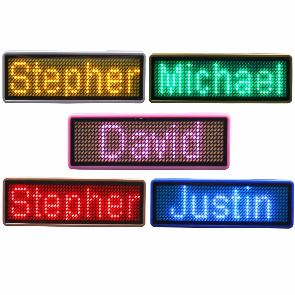 Free sample App Control Programmable Small LED Display Screen Electronic Led Name Tag LED Name Badge
