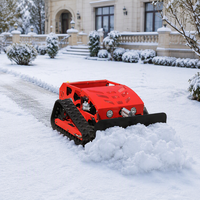 Tondeuse à gazon multifonctionnelle télécommandée à chenilles en caoutchouc avec accessoire de déneigement pour allées de vergers et cours agricoles