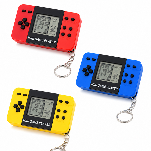 Mini Handheld Game Console Keychain Retro Brick Game Player Portable Pocket Toys Electronic Kids Gifts for Party Favors Supplies