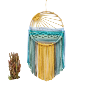 Tapiz de Algodón Nórdico Bohemio con Borlas Geométricas Coloridas, Tejido a Mano, Tamaño Mediano, Decoración para Colgar en la Pared - Product Image 2