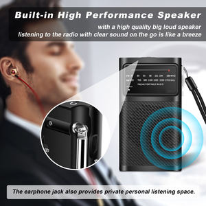 Outdoor Handheld Factory Portable AM FM Two Band Pocket Radio with Built In Speaker Lanyard Frequency Scale Panel Durable Radio - Product Image 6