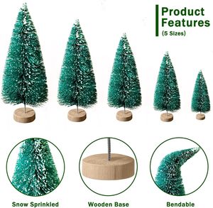 30 Pezzi Mini Alberi di Natale - Alberelli Artificiali a Scovolino con Base in Legno per Decorazioni Fai da Te e da Tavolo - Product Image 5