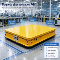 AGV à Navigation par Bande Magnétique, Robot Plat Autonome à Protection Multi-Sécurité pour le Transfert de Matériaux sur Ligne de Production