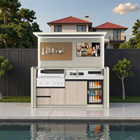 Kit de cuisine extérieure modulaire détachable avec armoire de rangement pour barbecue séparée, combinaison flexible pour divertissements en plein air