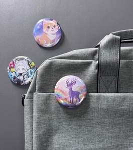 Custom Round Kpop Cartoon <b>Anime</b> <b>Plush</b> Badges <b>Plush</b> Tinplate Button Badge Personalized Logo Name Metal Tin Pin Wholesale - Product Image 6