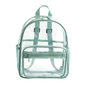 Heavy duty pocket transparent school backpack with Reinforced Straps,See Through bulk student clear book bag for school