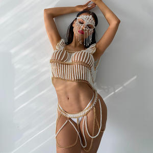 2023 Pearl Body Chain Bra - Fashion Shoulder collane reggiseno catene gioielli per il corpo abito Bikini Sexy - Product Image 3