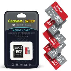 100% Authentic Wholesale Ceamere Silver 32GB 64GB 128GB 256GB Flash Micro TF Card A1 Class 10 U1 U3 A1 16GB Micro Memory Card