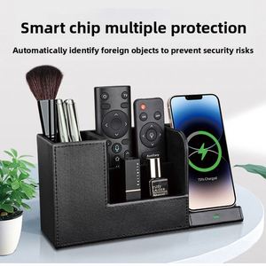 Creative Office Pen Holder & Wireless Charger with Multi-function Storage Box for Desktop Mobile Phone Stand G105 - Product Image 2
