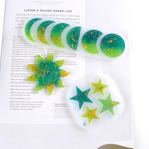 Molde de resina en forma de luna y estrella DM025, de silicona, bricolaje, pegamento UV de cristal, llavero de <span class=keywords><strong>Eclipse</strong></span> Lunar, adorno para joyería, molde de corazón - Product Image 5
