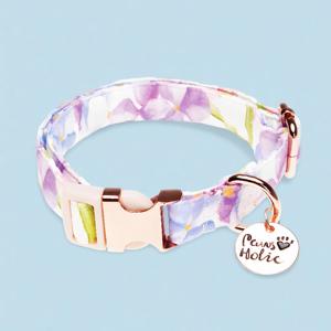 Collar para Perro de Algodón de Lujo, Talla M, Elegante, Moderno, Cómodo, Suave, Duradero, con Estampado Personalizado, Cierre de Hebilla Ajustable, Venta al Por Mayor - Product Image 1