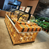 Vitrine de présentation personnalisée pour boulangerie, étagères en bois à plusieurs niveaux, présentoirs pour gâteaux, pain et produits de boulangerie