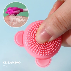Cepillo de silicona de doble cabezal para mascarillas faciales, aplicador, espátula, cuchara, varilla mezcladora con <span class=keywords><strong>mango</strong></span> de plástico para limpieza facial y maquillaje en casa para mujeres - Product Image 4