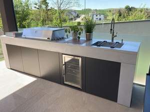 <span class=keywords><strong>Artisan</strong></span> beton mutfak ve barbekü üniteleri paslanmaz çelik açık mutfak seti lavabo ile - Product Image 6