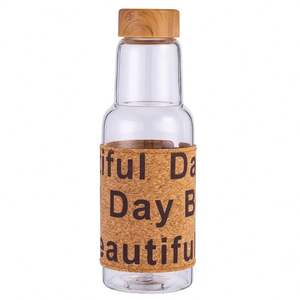 Ins Celebrity Haute Apparence Tasse Café Jus Résistant À La Chaleur Femmes D'été Portable Bouteille D'eau avec Couvercle En Bambou - Product Image 6