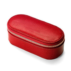 Sevimli kertenkele desen deri Oval şekil Mini seyahat kozmetik çantaları ayna ruj kılıfı tutucu - Product Image 2