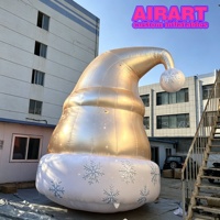 Décoration de toit pour enfants, ballon gonflable en forme de chapeau rouge, ballon gonflable en forme de chapeau de Père Noël pour la décoration de magasins et de bâtiments