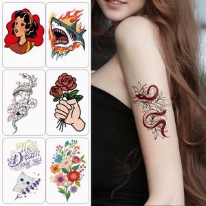 Autocollant de <span class=keywords><strong>tatouage</strong></span> rétro style américain, résistant à l'eau, longue durée, imprimé par transfert, fleurs peintes à la main, marguerites pour <span class=keywords><strong>bras</strong></span> - Product Image 1