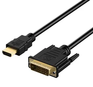 Cable HDMI a DVI de alta velocidad, 24 + 1 pin chapado en oro macho a macho para 1080P HD