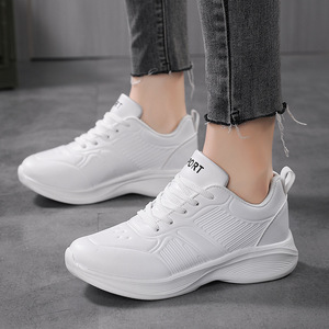 C07 Của Phụ Nữ Tất Cả Các Màu Đen Da Sneakers Không Thấm Nước Mềm Duy Nhất Trọng Lượng Nhẹ Làm Việc Giày Cộng Với Kích Thước Thoải Mái Cho Mùa Thu Đi Bộ Phong Cách - Product Image 4