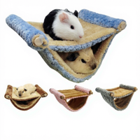 Hamac double couche en peluche pour petits animaux, lit suspendu pour cage, nid douillet pour cochon d'Inde, hamster, écureuil, chinchilla