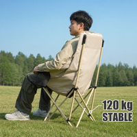 YYD OVERLAND Chaise pliante à dossier haut 96 CM 85 CM Chaise de camping Capacité 120 KG Acier au carbone Double couche Oxford Porte-gobelets