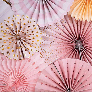 Nicro Round Tissue Paper Pinwheel Craft Birthday Wedding Wall Paper Home Decoration <strong>Background</strong> Party Supplies Paper Fans Kit - Product Image 2