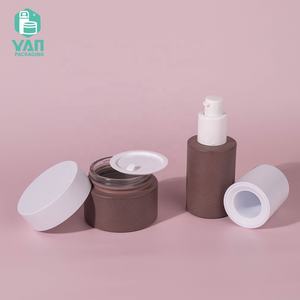 YAN Packaging Cilindro de lujo Special Rock Color 30ml-120ml 50g Glass Mist Spray Pump Botella Frascos Set Crema facial Loción facial - Product Image 3