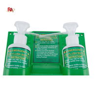 Station de lavage oculaire portable murale de classe I pour bouteilles vides, en PVC vert, manuelle, avec miroir, pour protection de sécurité en cas d'urgence, certifiée CE