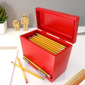 Portapenne JH-Mech per insegnanti studenti Dispenser di matite in acciaio inossidabile rosso resistente e robusto
