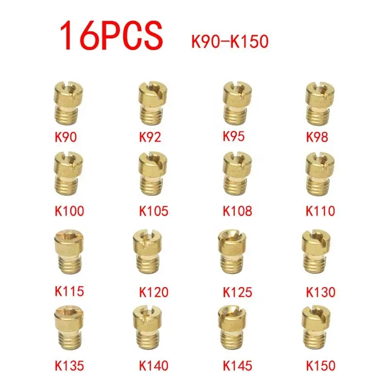 Kit de réparation de carburateur de moto 16 pièces, Jets principaux, buse d'injecteur d'étau pour PWK PE CVK