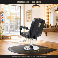 Chaise de Barbier à Prix Abordable, Disponible en Stock, Chaise de Salon Noire Polyvalente pour Femmes, Rotation à 360°, Dossier Entièrement Inclinable