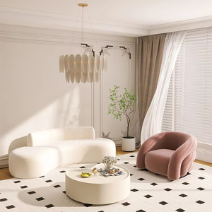 Poltrona da salotto in stile nordico di lusso in stile moderno, piccola sedia in stile orsacchiotto, con rivestimento in tessuto di velluto, per salotti alberghieri - Product Image 1