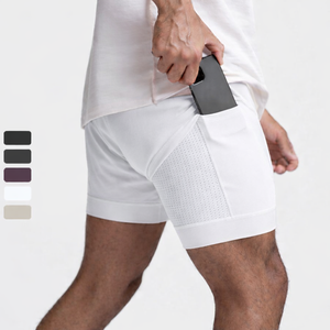 Shorts de sport pour hommes avec logo OEM, shorts de compression personnalisés à séchage rapide, shorts de course pour hommes, shorts de basket-ball en mesh - Product Image 3